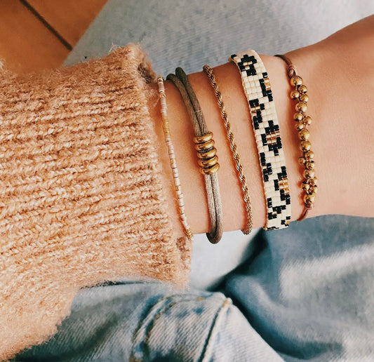 Leopard Beaded Weave Bracelet