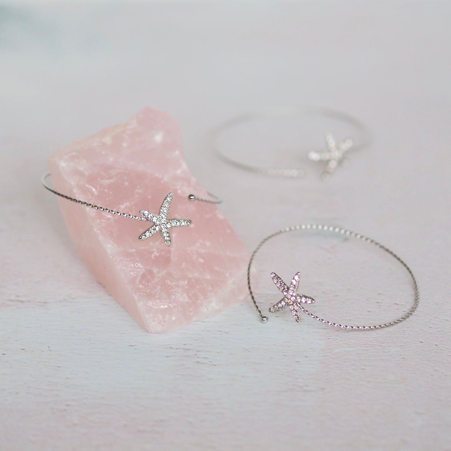 Diamante Silver Starfish Bangle