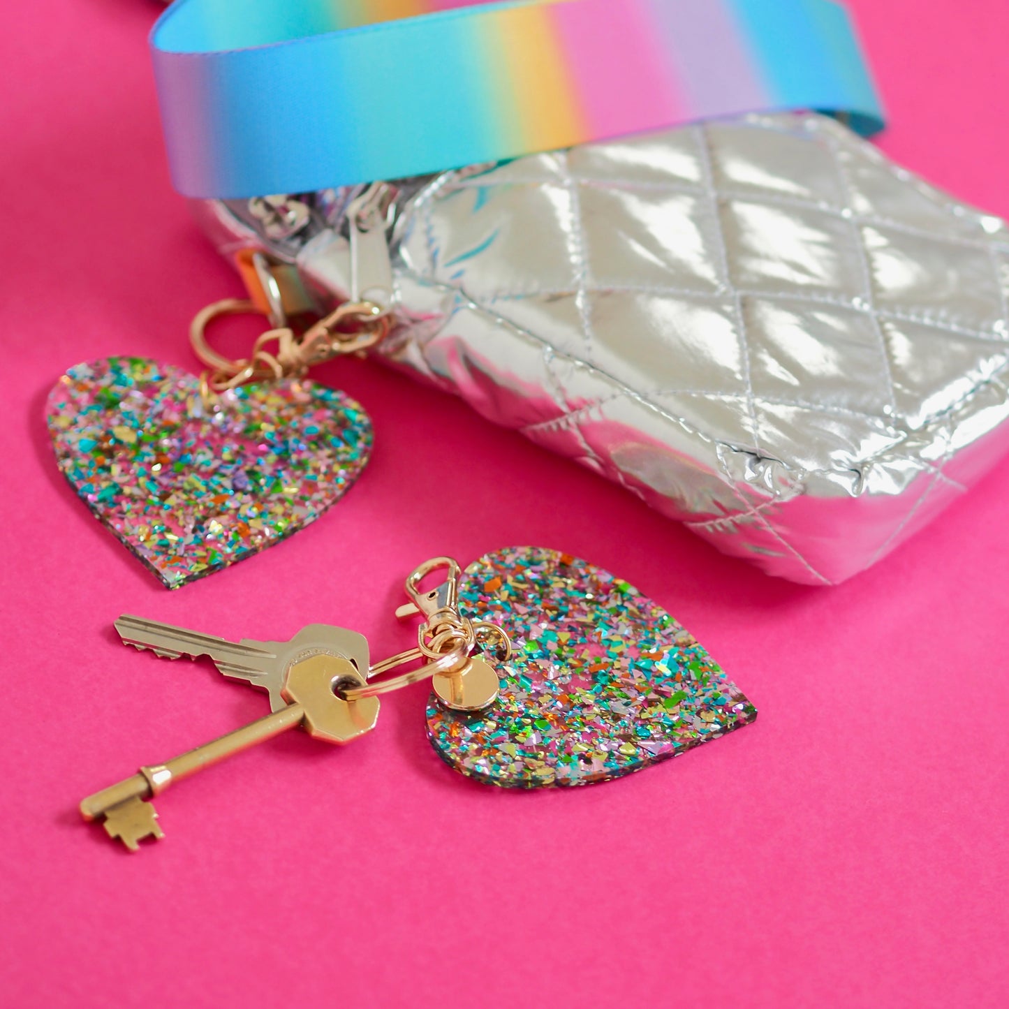 Confetti Heart Keyring