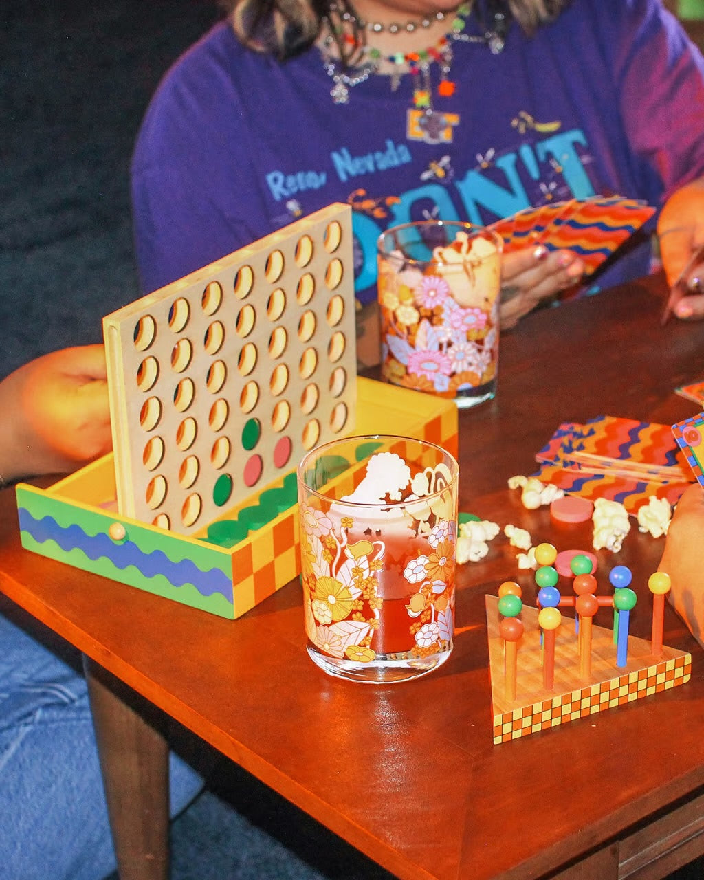 Four In a Row Wooden Game