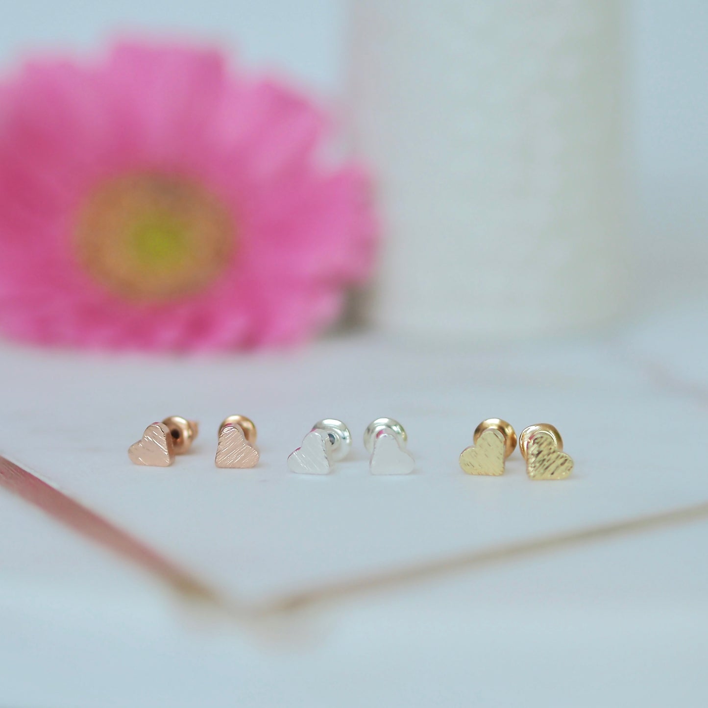 Tiny Heart Stud Earrings