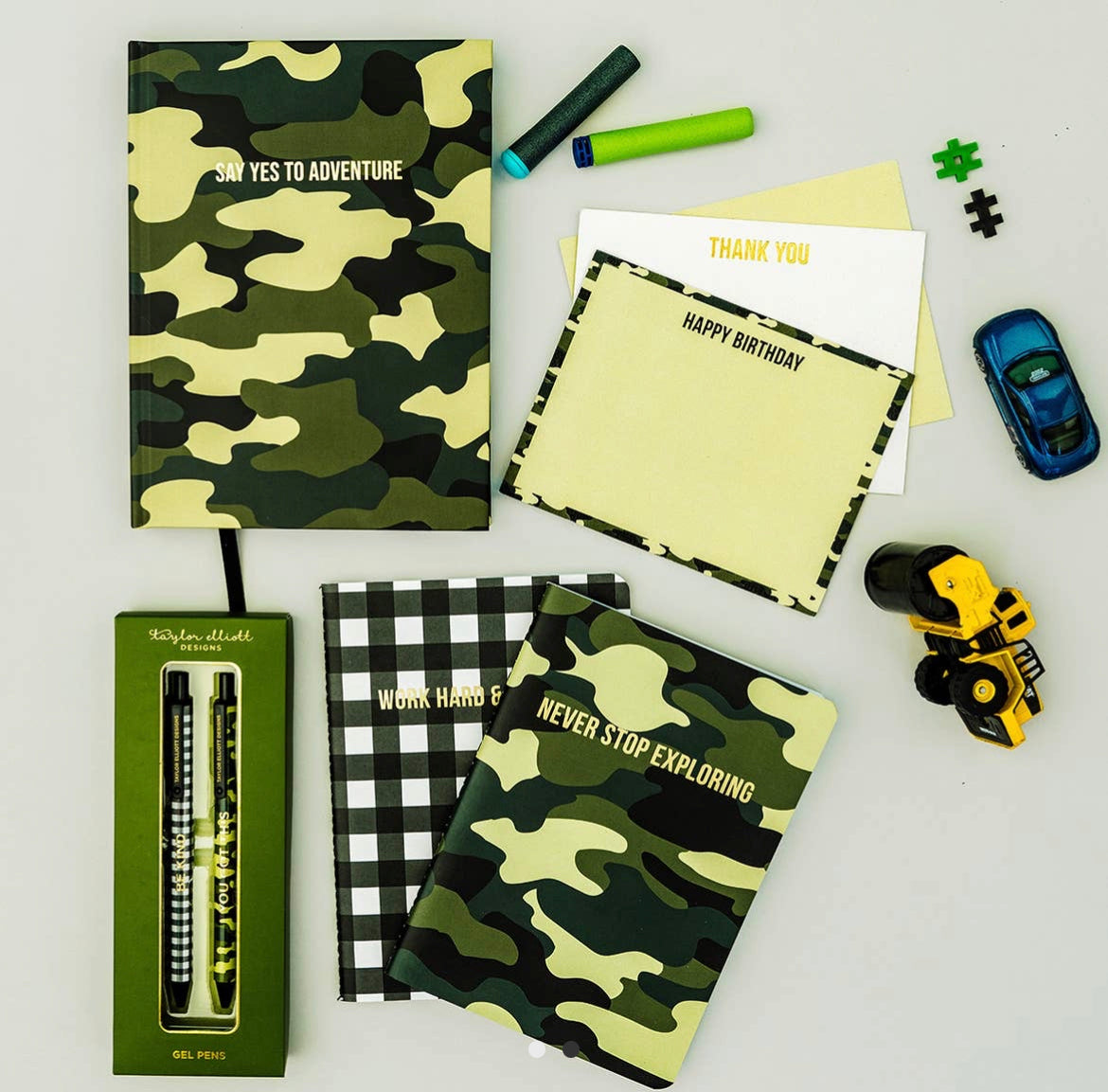 Camo/Gingham Pen Set