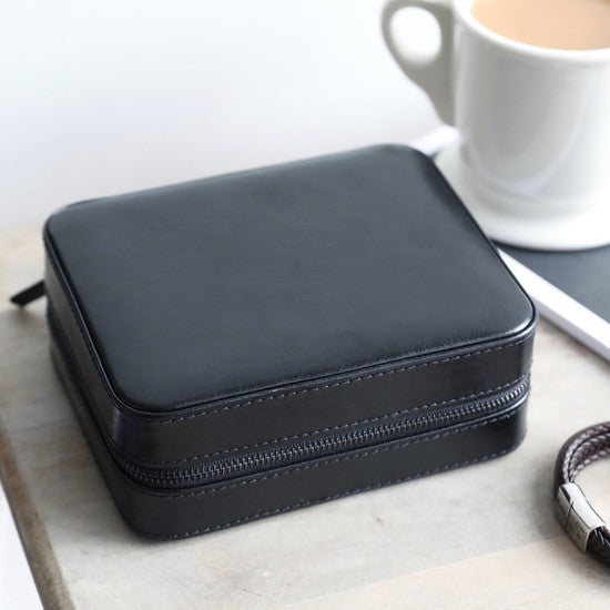 Mens Black Travel Jewellery Case